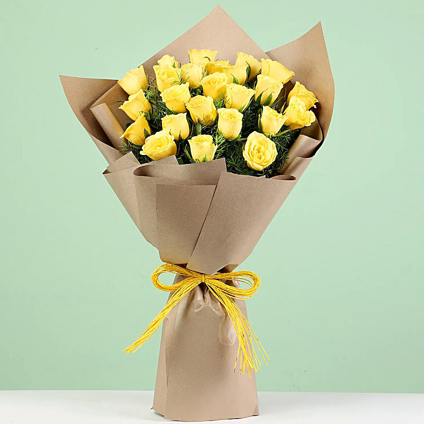 Exotic Yellow Roses Bouquet:Rose Delivery in Indonesia