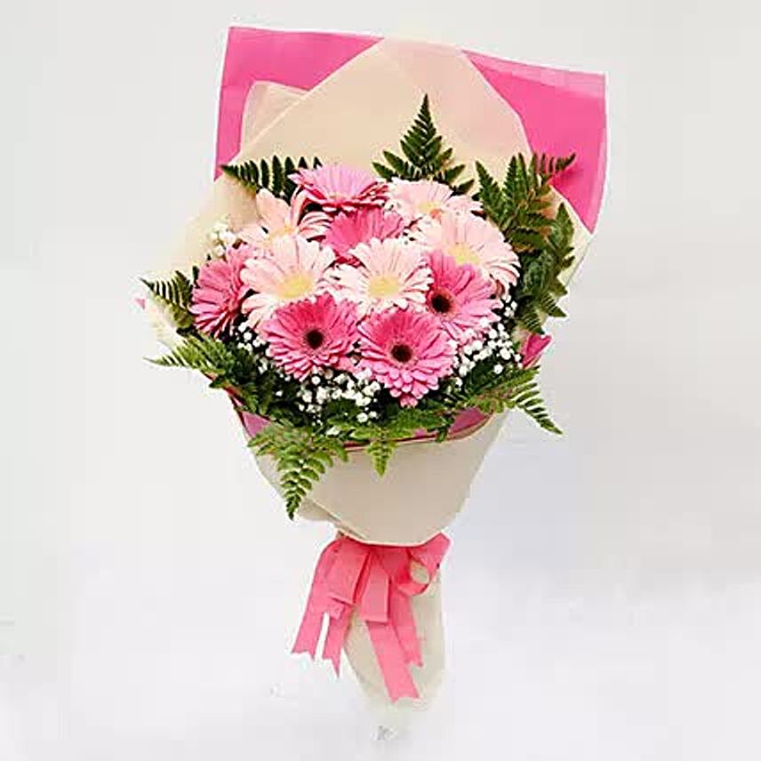 Beautiful Pink Gerbera Bouquet:Flower Bouquet to Indonesia