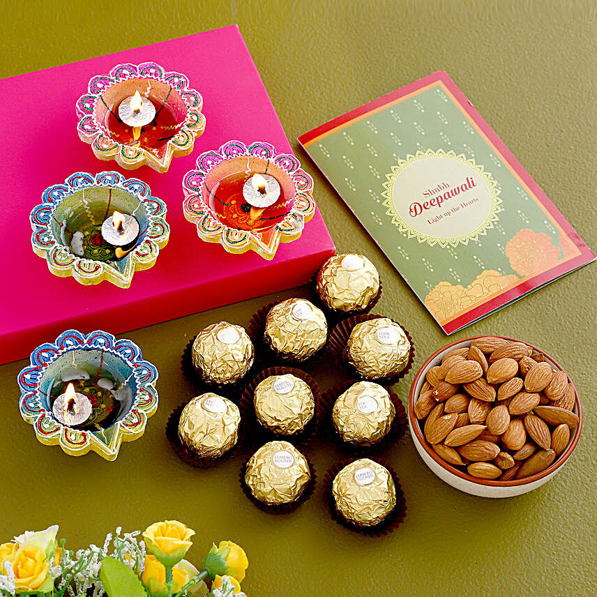 Diwali Greetings With Chocolates And Almonds