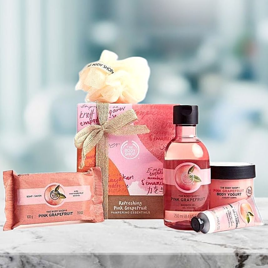 Body Shop Luxury Pink Spa Collection:Anniversary Gift Delivery in Indonesia