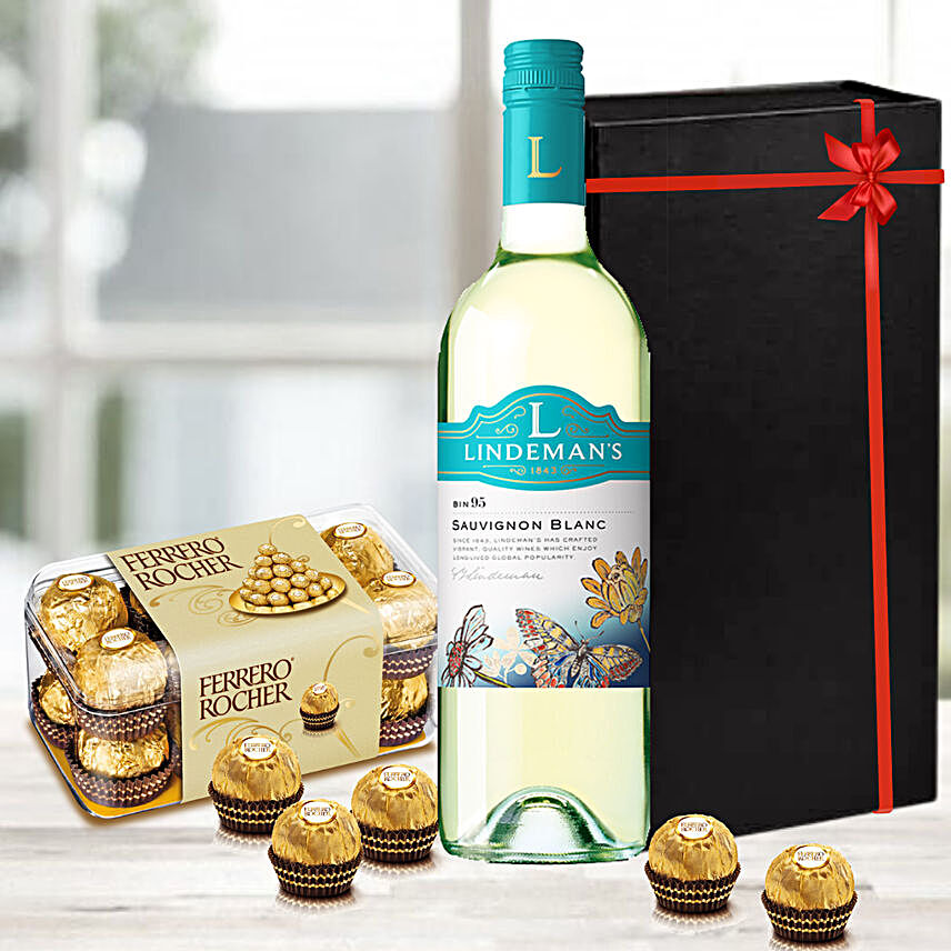Wine And Ferrero Rocher Box