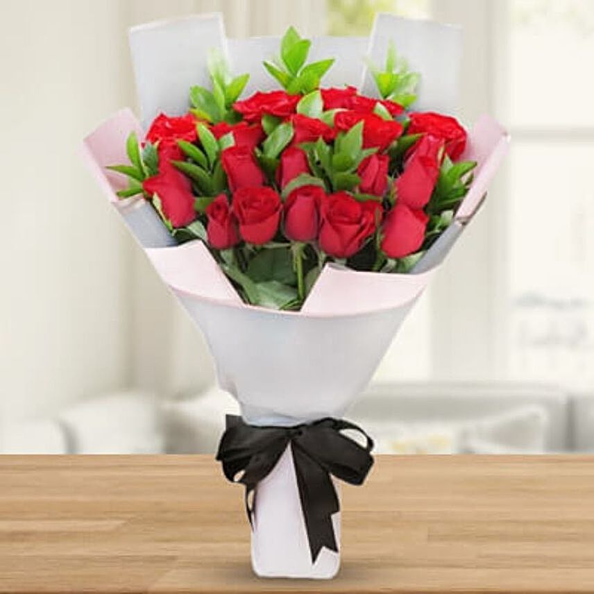 Delightful Red Roses Bouquet