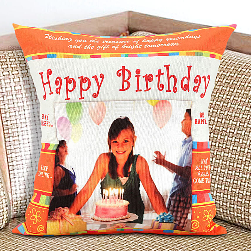 Happy Bday Personalized Cushion