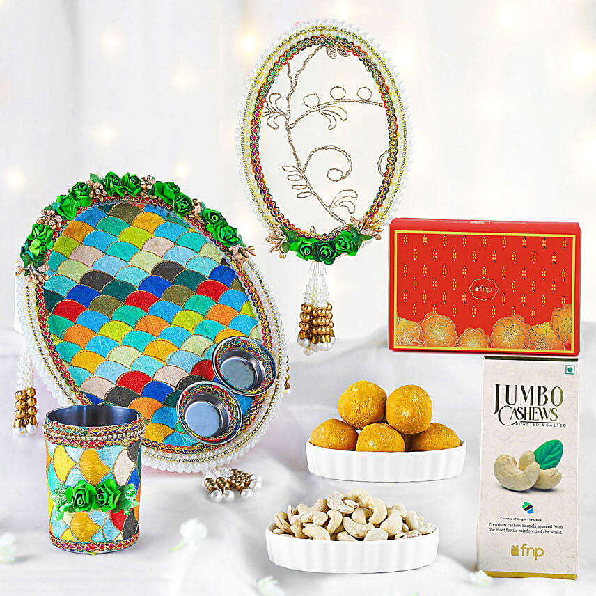 Colourful Traditions Karva Chauth Thali Set indonesia Gift Colourful