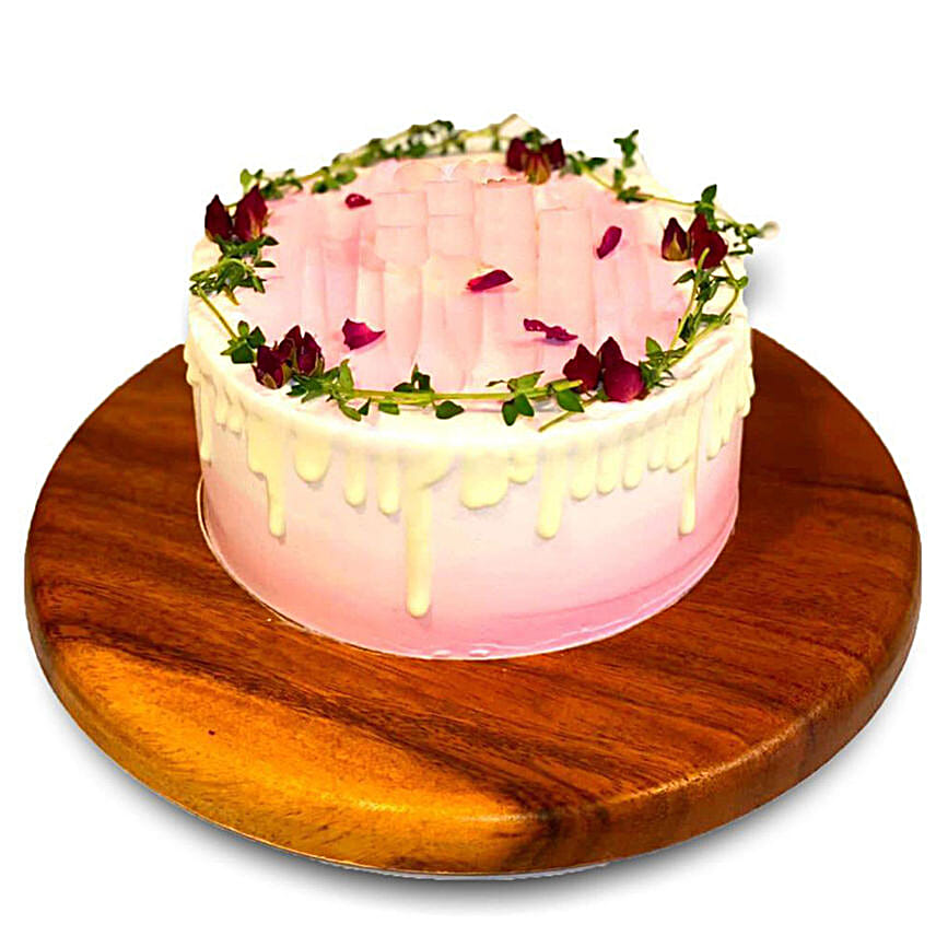 20 Peach Roses Bouquet With Lychee Raspberry Cake