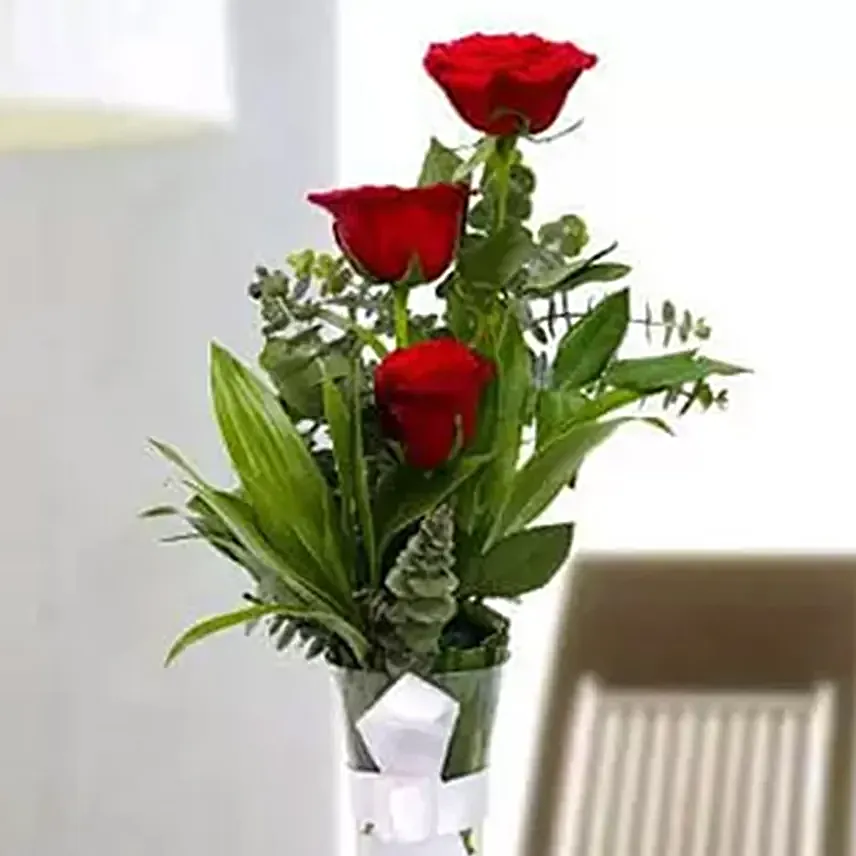 Beauty of 3 Red Roses