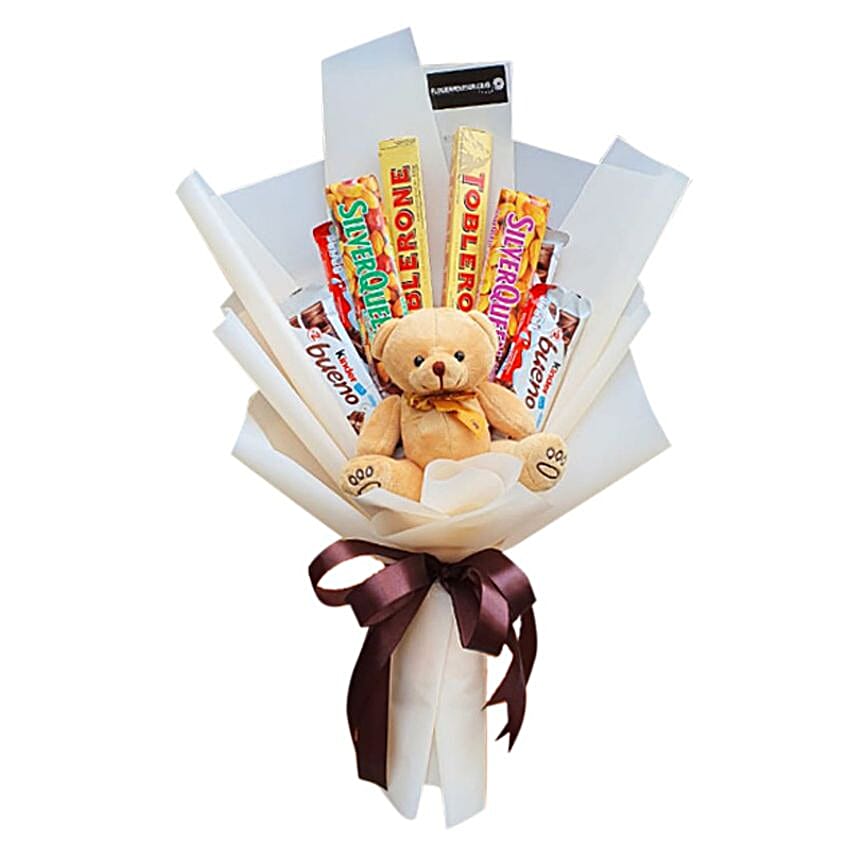 Chocolatey Treats And Teddy Bouquet