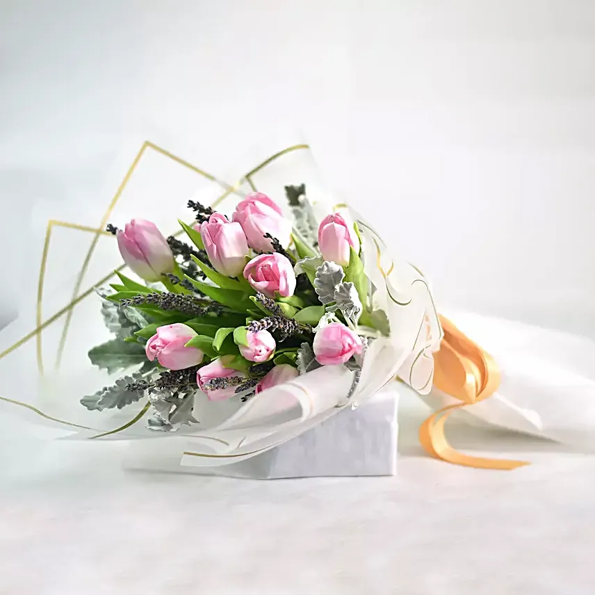 Lovely Pink Tulips Bouquet