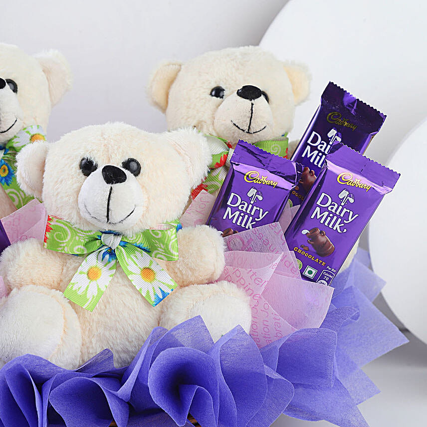 Teddy and Chocolate Basket