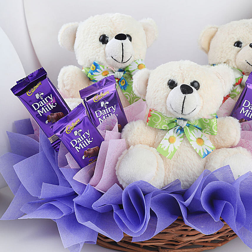 Teddy and Chocolate Basket