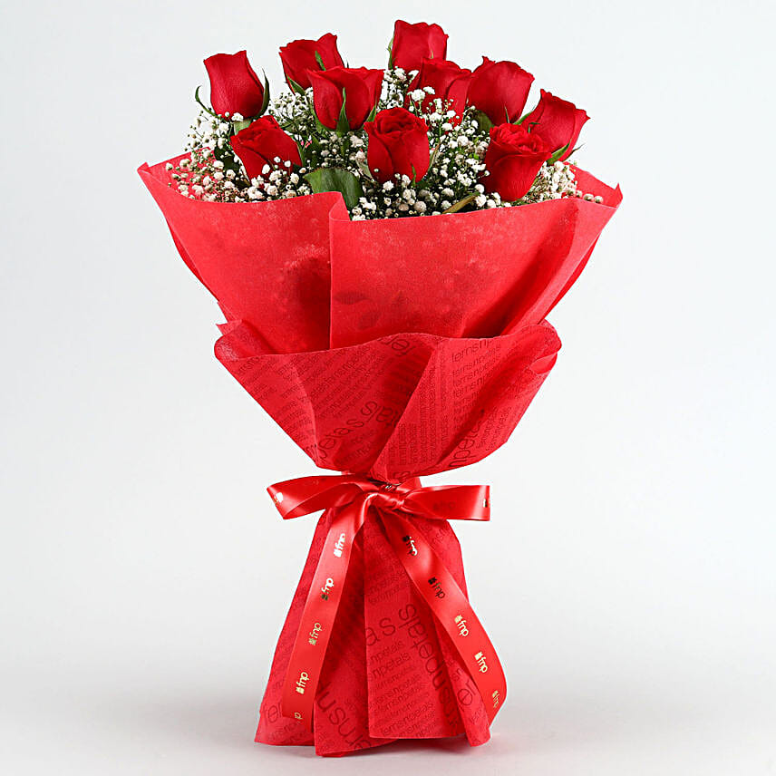 Timeless Love Red Roses Bouquet Chocolate Cake