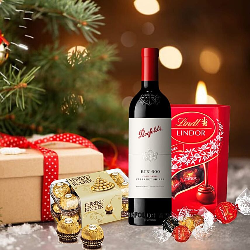 Wine And Fruits Luxurious Basket