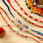Set of 5 Multicolor Rakhis For Brothers