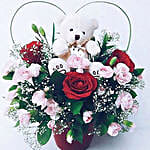 Divine Roses N Carnations Arrangement