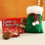 Choco Pie In Furry Green Pouch