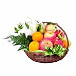 Festive Flower And Fruit Basket
