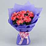 10 Passionate Pink Gerberas Bouquet