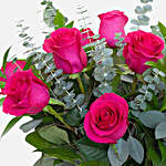 12 Lovely Pink Roses Glass Vase Arrangement
