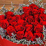 25 Red Roses Heart Shaped Box