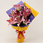 Enchanting Pink Oriental Lilies Bouquet