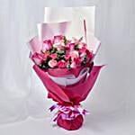 Magnificent Mixed Roses Wrapped Bouquet