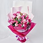 Magnificent Mixed Roses Wrapped Bouquet