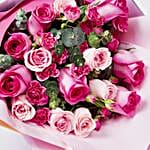 Magnificent Mixed Roses Wrapped Bouquet