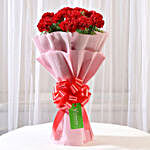 Ravishing 12 Red Carnation Bunch