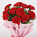 Ravishing 12 Red Carnation Bunch