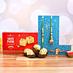 Lumba Rakhi Set And Kids Rakhi With Soanpapdi And Ferrero Rocher