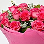 20 Ravishing Dark Pink Roses Bunch