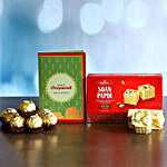 Greeting Card With Soan Papdi And Chocolates