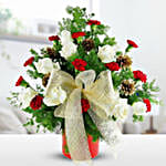 Carnations And Roses Christmas Arrangement