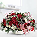Merry Christmas Roses And Carnations Arrangement