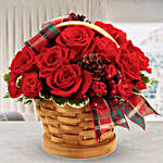 Ravishing Red Roses Christmas Basket