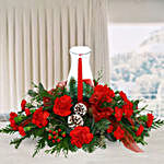 Red Carnations Christmas Arrangement