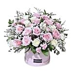 Pink And White Roses Box