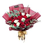 Red And White Roses Bouquet