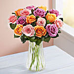Beautiful Mixed Roses Vase Arrangement