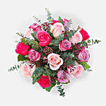 Sweet Mixed Roses Fishbowl Vase Arrangement