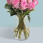 Vase Of Delicate Pink Roses