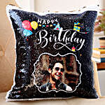 Happy Birthday Personalised Sequin Cushion