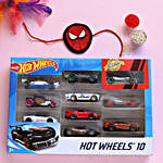 Spiderman Rakhi & Hot Wheels Car Set