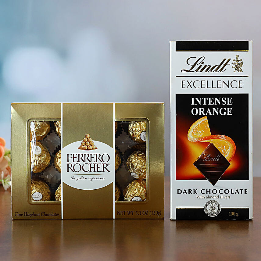 Ferrero Rocher And Lindt Intense Orange Chocolate