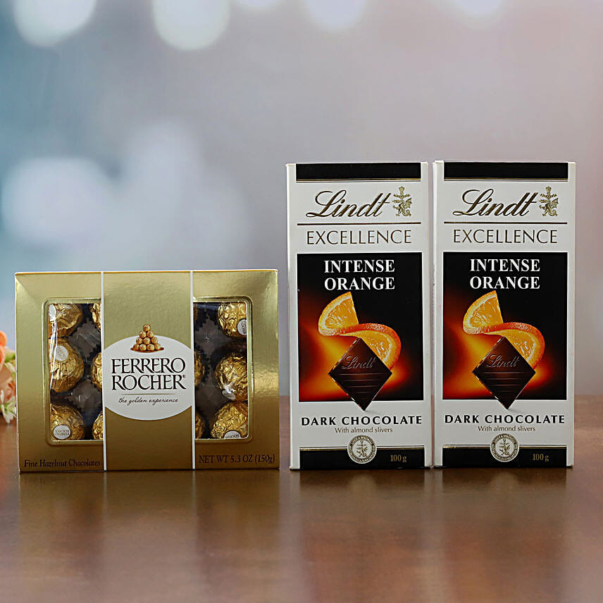 Ferrero Rocher And Lindt Intense Orange Chocolates