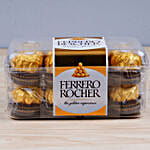 White Pearl Rakhi And Cashew With 16 Pcs Ferrero Rocher
