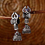 Religious Silver Oxidised Earrings