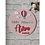 Personalised Little Princess Hot Air Balloon Nameplate