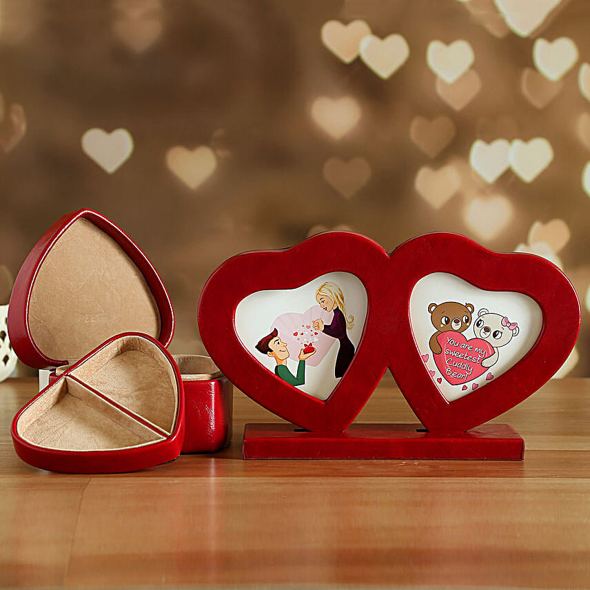 Couple Heart Photo Frame And Jewellery Box japan Gift Couple Heart
