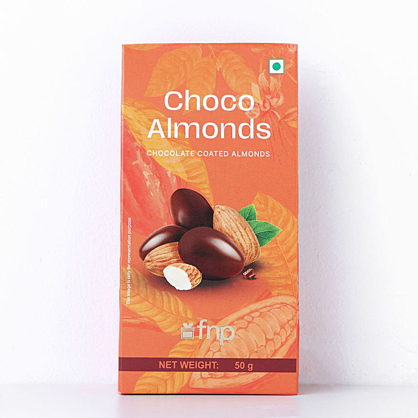 Bandhani Bhaiya Bhabhi Rakhi Set with Chocolate Coated Almonds and Blueberries Gift Set